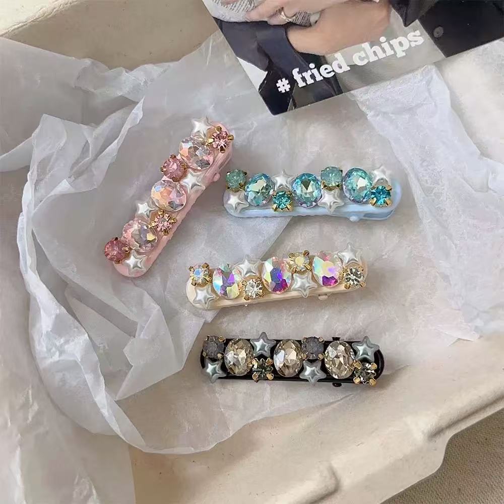 Hair Care Luxury Brands - Barrette coréenne pour femmes, strass étincelants,